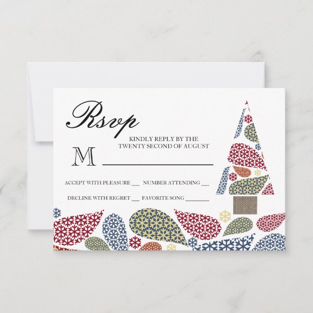 Snowflake Teardrops Träd OSA Kort (Framsida)