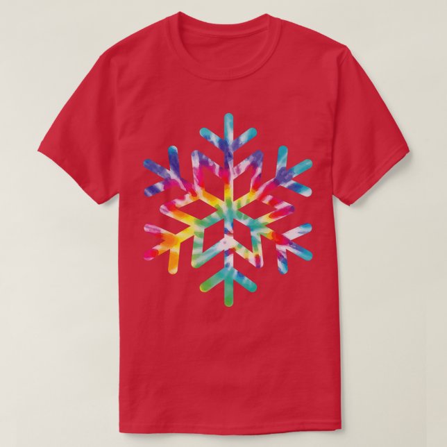 Snowflake Tie Dye Christmas Hippie Retro Holiday X T Shirt (Design framsida)