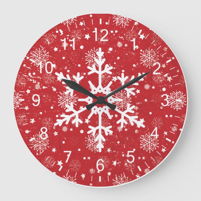Snowflake Time Stor Klocka (Framsida)