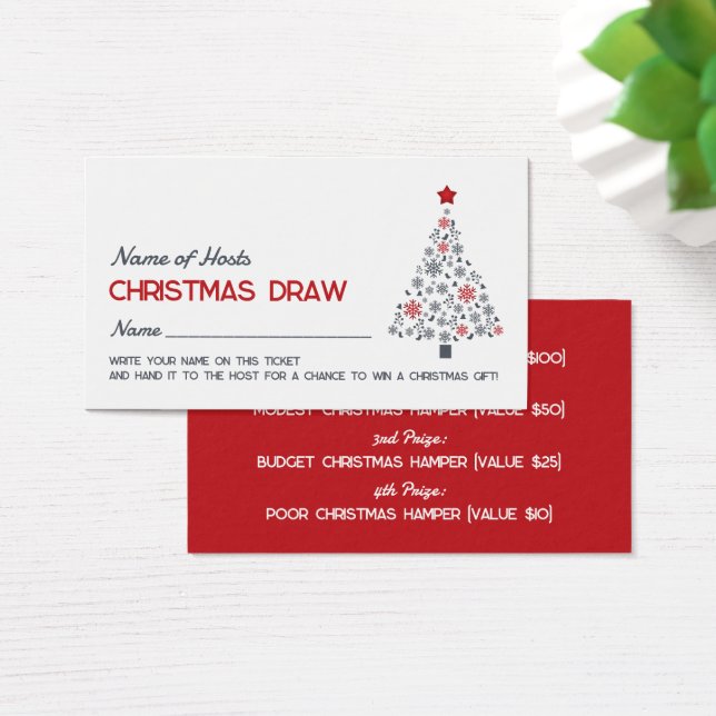 Snowflake Träd, julen Party Raffle Biljett (Skivbord)