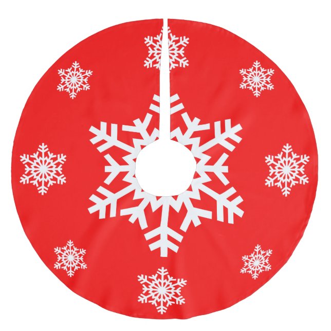 Snowflake Träd Skirt Julgransmatta Borstad Polyester (Framsidan)