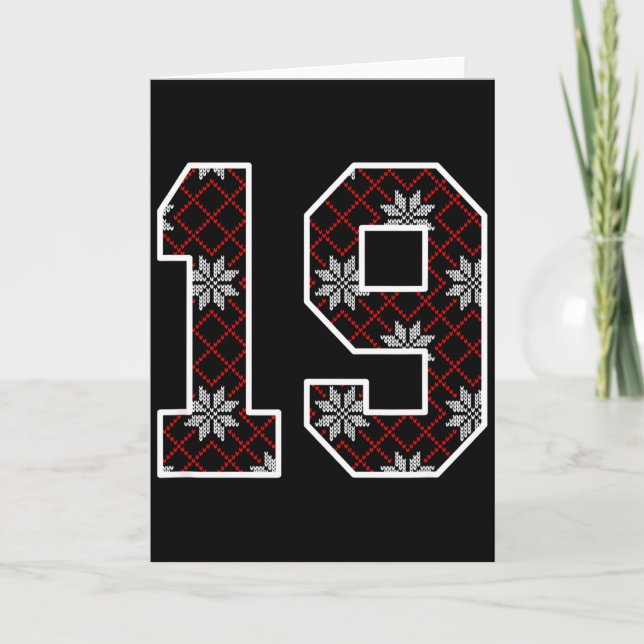 Snowflake Ugly Christmas Number 19 Uniform #19 Jer Kort (Framsida)