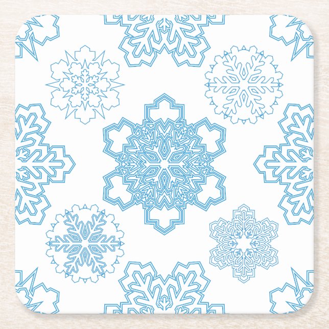 Snowflake Underlägg Papper Kvadrat (Framsidan)