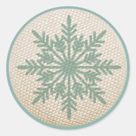 Snowflake-vintage med rostfritt broiderformat utse runt klistermärke