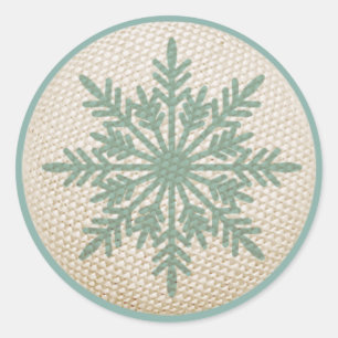 Snowflake-vintage med rostfritt broiderformat utse runt klistermärke