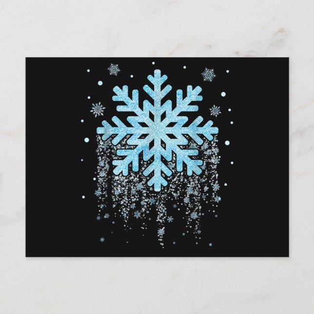 Snowflake Vinter-jul Helg Vykort (Framsida)