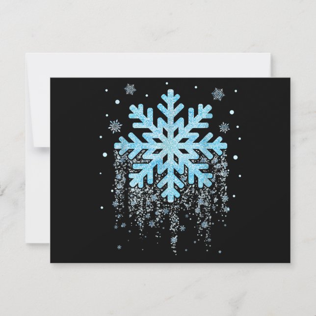 Snowflake Vinter-jul Julkort (Framsida)