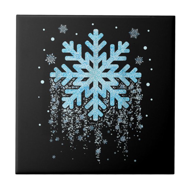 Snowflake Vinter-jul Kakelplatta (Framsidan)