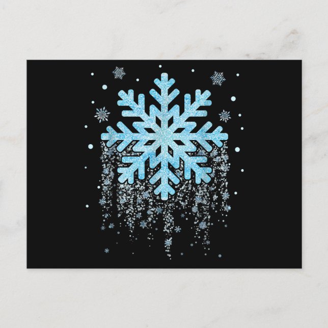 Snowflake Vinter-jul Vykort (Framsida)