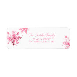 Snowflake Watercolor Winter ONEderland Birthday Returadress Etikett