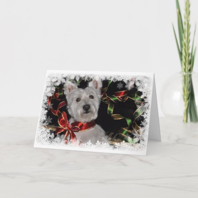 Snowflake Westie Helgkort (Framsida)