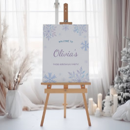 Snowflake Winter 1:a födelsedag Poster