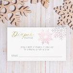 Snowflake Winter Baby Diaper Raffle - Rosa & Guld Tilläggskort<br><div class="desc">Snowflake Winter Baby Diaper Raffle - Rosa raffle biljett</div>