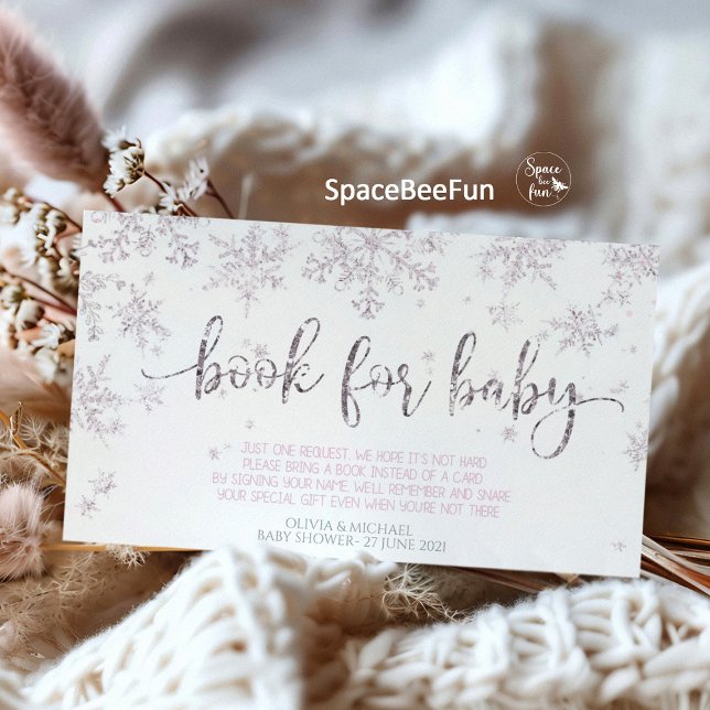 Snowflake Winter Baby-dusch Tilläggskort (snowflake diaper raffle,winter baby shower,book for baby,snowflake book for baby,winter diaper raffl)