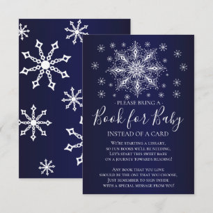 Snowflake Winter Baby Shower Bok för Baby Inbjudningar