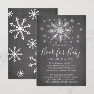 Snowflake Winter Baby Shower Bok för Baby Inbjudningar