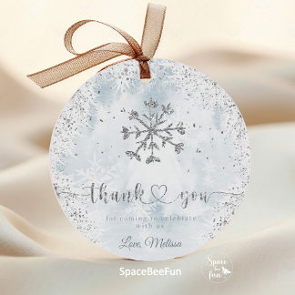 Snowflake Winter Baby Shower Gåvor Etiketter