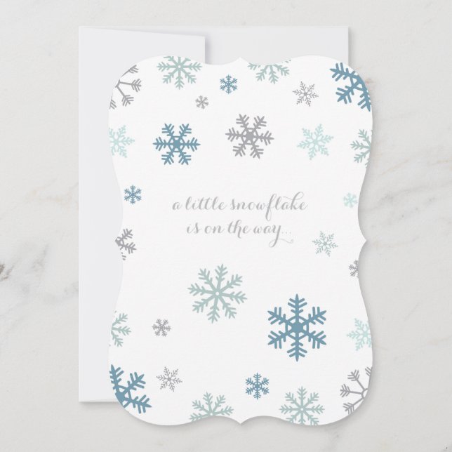 Snowflake Winter Baby Shower-inbjudan Inbjudningar (Baksida)