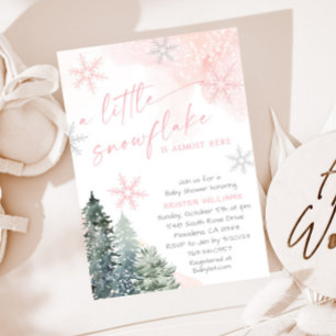 Snowflake Winter Baby Shower Inbjudningar