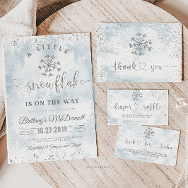 Snowflake Winter Baby Shower Inbjudningar