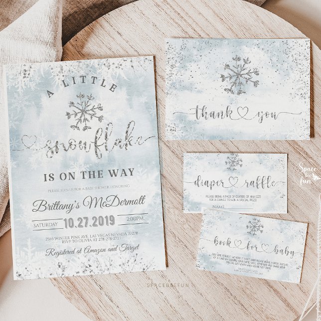 Snowflake Winter Baby Shower Inbjudningar (Little Snowflake Baby Shower, winter baby shower invitation, snowflake baby shower invitation, baby )