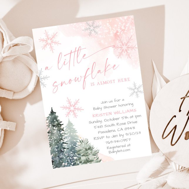 Snowflake Winter Baby Shower Inbjudningar (Skapare uppladdad)