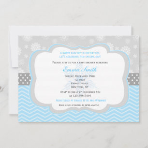 Snowflake Winter Baby Shower-inbjudningar Inbjudningar