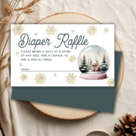 Snowflake Winter Baby Shower Raffle Tilläggskort