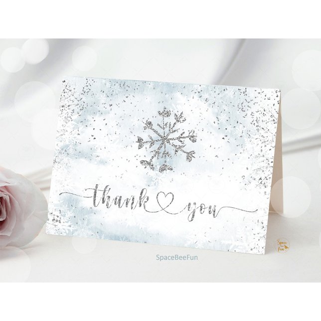 Snowflake Winter Baby Shower Tack Kort (little snowflake baby shower,winter baby shower invitation,snowflake baby shower thank you,baby show)