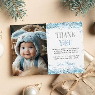 Snowflake Winter Birthday Photo - tackkort Tack Kort