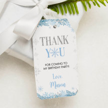 Snowflake Winter Birthday Tack Gift Märkre