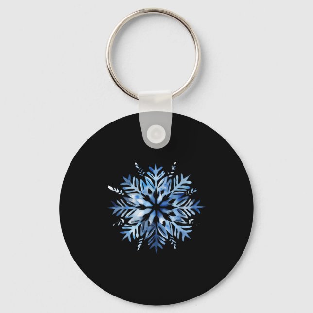 Snowflake Winter Christmas Matching  Nyckelring (Framsida)