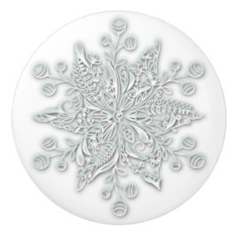 Snowflake Winter Decor Modern Ceramic Knob Knopp