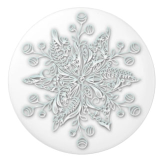 Snowflake Winter Decor Modern Ceramic Knob Knopp