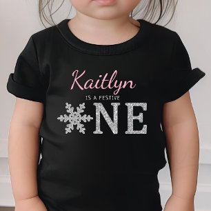 Snowflake Winter ’Festive One’ 1st Birthday T Shirt