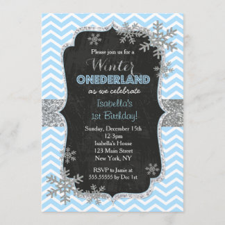 Snowflake Winter Födelsedagsfest inbjudan