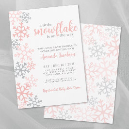 Snowflake Winter Girl Baby Shower Inbjudningar
