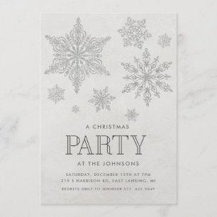 Snowflake Winter-julfest-inbjudan Inbjudningar