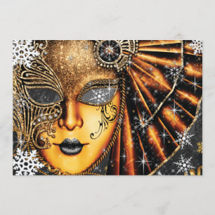 Snowflake Winter New Years Masquerad Party Inbjudningar