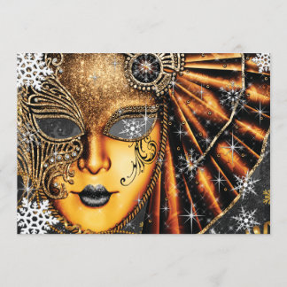 Snowflake Winter New Years Masquerad Party Inbjudningar