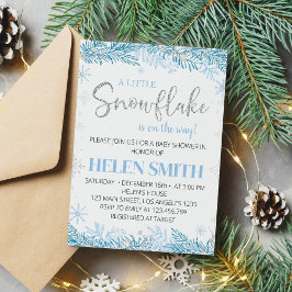 Snowflake Winter Onederland Baby Shower-inbjudan Inbjudningar