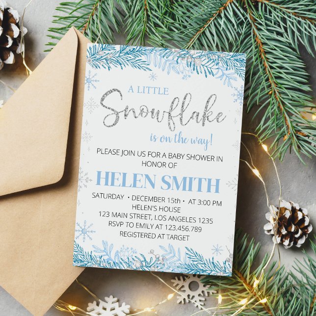 Snowflake Winter Onederland Baby Shower-inbjudan Inbjudningar (Skapare uppladdad)