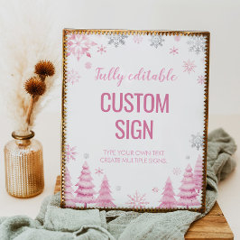 Snowflake Winter Onederland Birthday Anpassningsba Poster