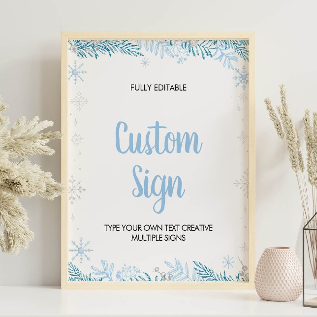 Snowflake Winter Onederland Birthday Anpassningsba Poster (Skapare uppladdad)