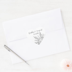 Snowflake Winter Wedding Hjärtformat Klistermärke