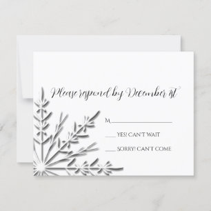 Snowflake Winter Wedding OSA Responcard Kort
