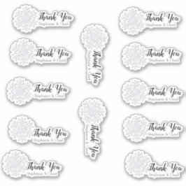 Snowflake Winter Wedset Tack Set Klistermärken