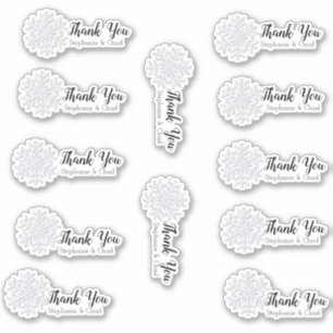 Snowflake Winter Wedset Tack Set Klistermärken