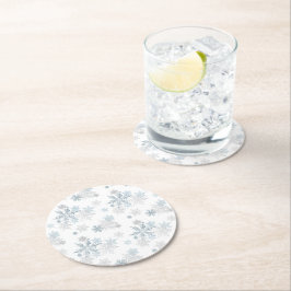 Snowflake Winter Wonderland Papper Underlägg Rund