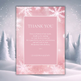 Snowflake Winter Wonderland Rosa Baby Shower Tack Kort